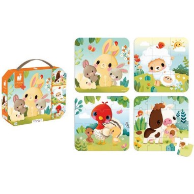 Puzzle animaux de la ferme, 6 à 16 pièces pour enfant 2 ans - Janod