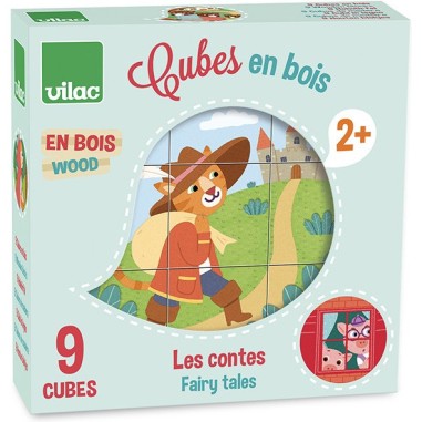 Cubes en bois Les Contes - Un jeu - Vilac