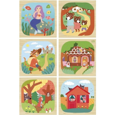 Cubes en bois Les Contes - Un jeu - Vilac