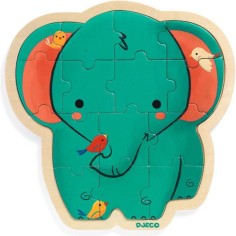 Puzzlo Éléphant - Puzzle en bois enfant - Djeco