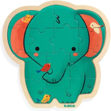 Puzzlo Éléphant - Puzzle en bois enfant - Djeco