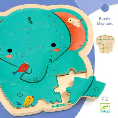 Puzzlo Éléphant - Puzzle en bois enfant - Djeco