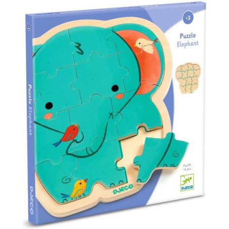 Puzzlo Éléphant - Puzzle en bois enfant - Djeco