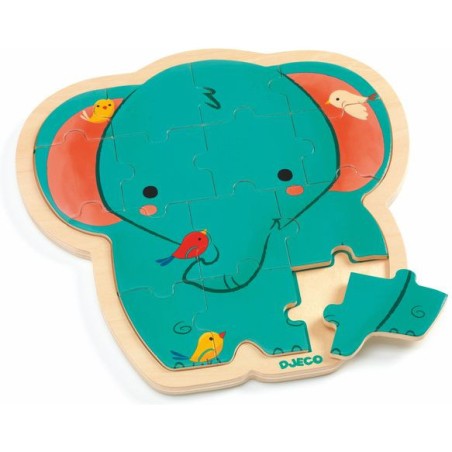 Puzzlo Éléphant - Puzzle en bois enfant - Djeco