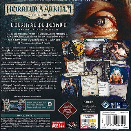 Horreur à Arkham: Le Jeu de Cartes - L'Héritage de Dunwich - Extension Investigateurs - Fantasy Flight Games