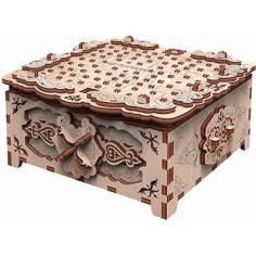 Boite à secret Fantaisie Florale - maquette 3D en bois - Mr. Playwood