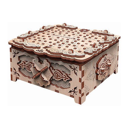 Boite à secret Fantaisie Florale - maquette 3D en bois - Mr. Playwood