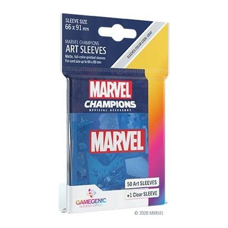 Protège cartes 50 Sleeves Marvel Champions - Modèles Divers - 66 x 92 mm - Jeux de société - Couleur Sleeves Marvel Champions Bl