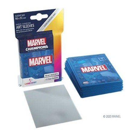 Protège cartes 50 Sleeves Marvel Champions - Modèles Divers - 66 x 92 mm - Jeux de société - Couleur Sleeves Marvel Champions Bl