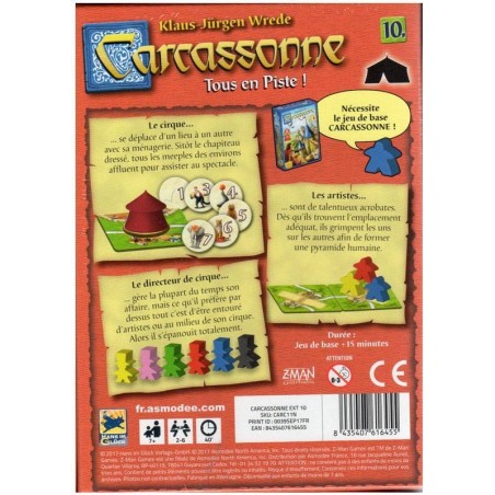 Carcassonne: Extension 10 - Tous en Piste - Jeu de société - Zman Games - Filosofia Games