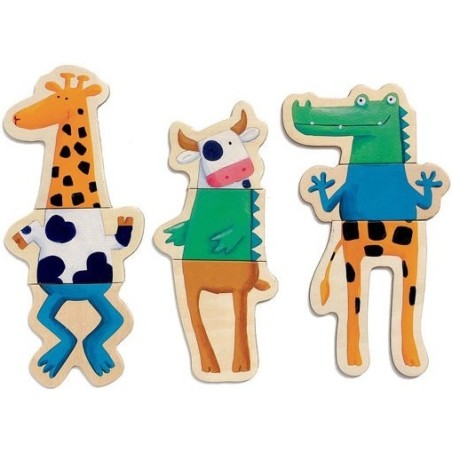 Jeu magnétique bois crazy animaux - tableau et magnets - Djeco