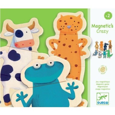 Jeu magnétique bois crazy animaux - tableau et magnets - Djeco