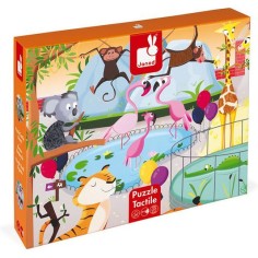 Puzzle tactile - Puzzle Journée au Zoo pour enfant dès 2 ans - Janod