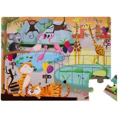 Puzzle tactile - Puzzle Journée au Zoo pour enfant dès 2 ans - Janod 2