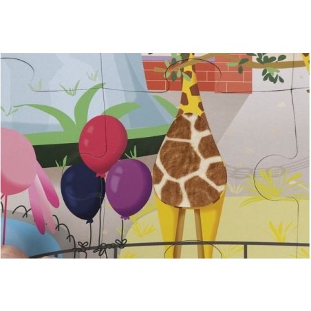 Puzzle tactile - Puzzle Journée au Zoo pour enfant dès 2 ans - Janod