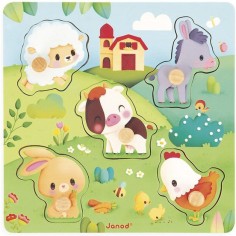 Puzzle tactile Ferme - Jouet en bois - Janod