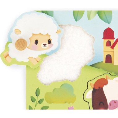 Puzzle tactile Ferme - Jouet en bois - Janod