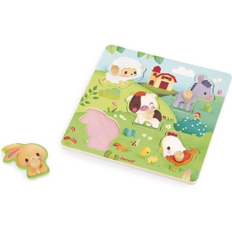 Puzzle tactile Ferme - Jouet en bois - Janod