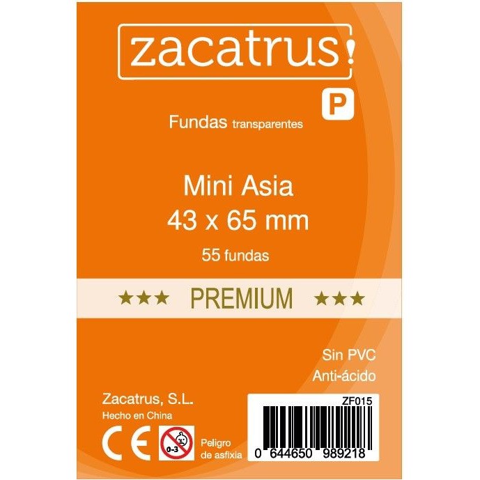 43x65mm Lot de 55 protègecartes Mini Asia Premium Zacatrus