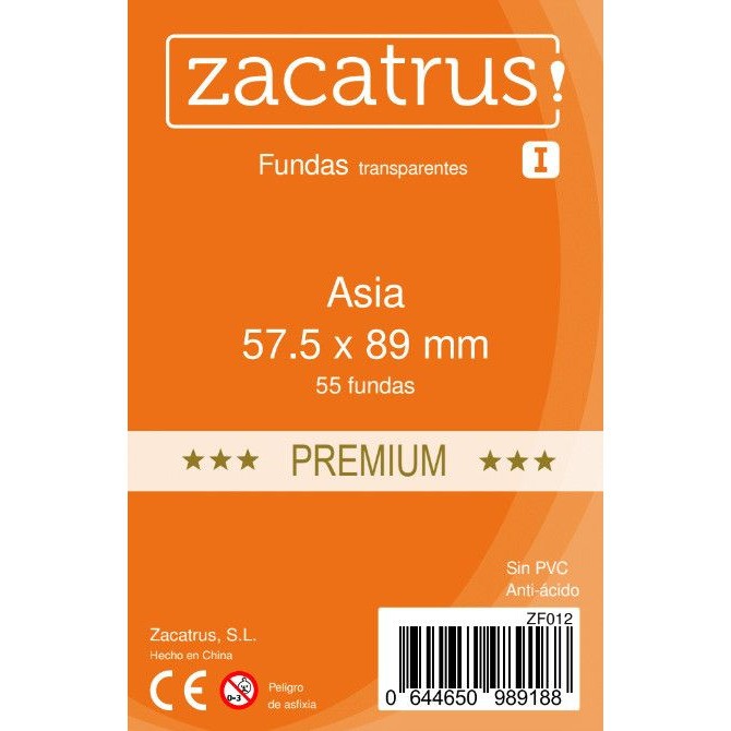 57.5x89mm Lot de 55 protègecartes Asia Premium Zacatrus