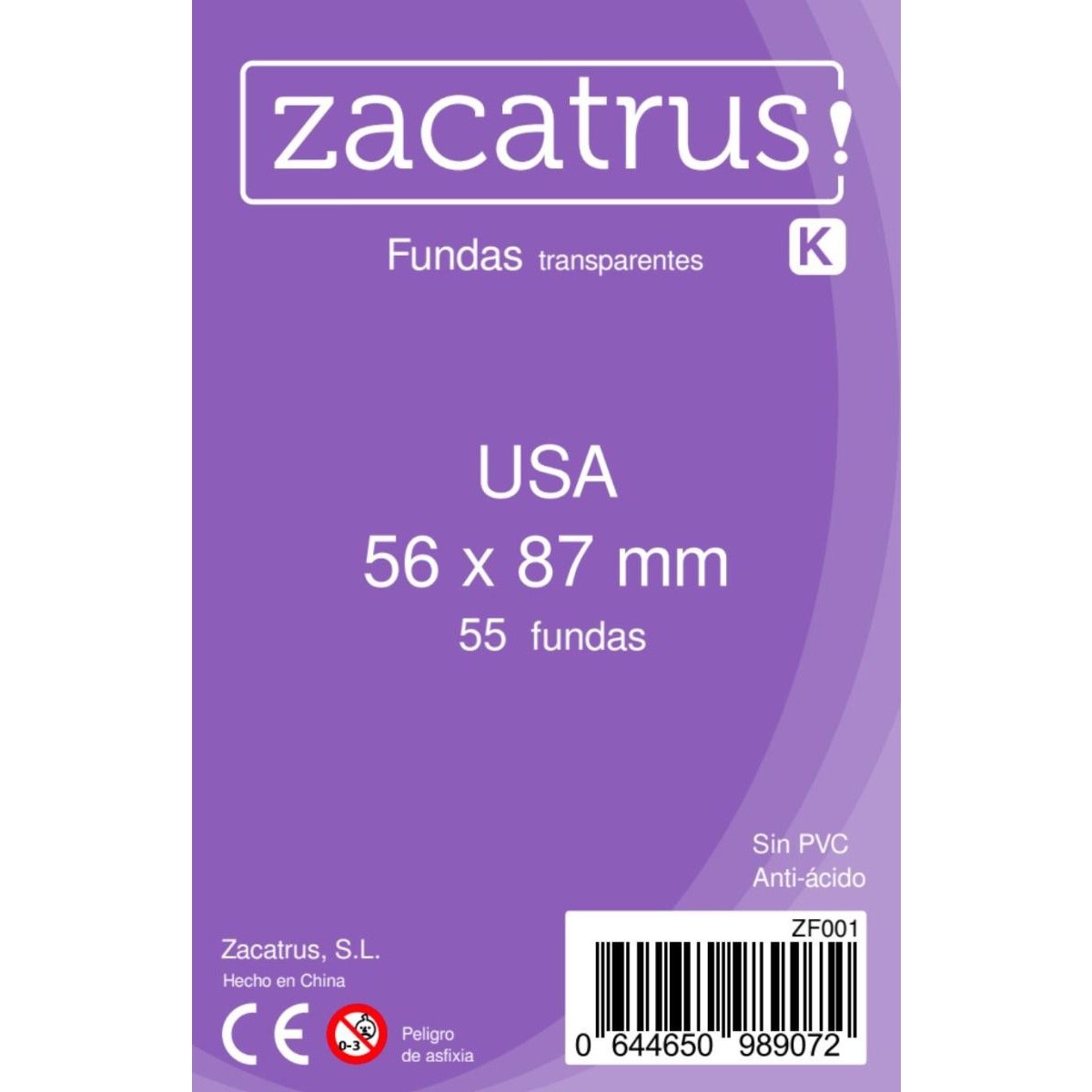 56x87mm Lot de 55 protègecartes Usa Zacatrus