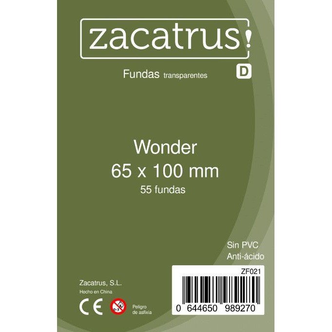 65x100mm Lot de 55 protègecartes Wonder Zacatrus