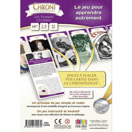 Chroni – Les Femmes Célèbres - Jeu de société - On the Go Edition - On the Go Editions