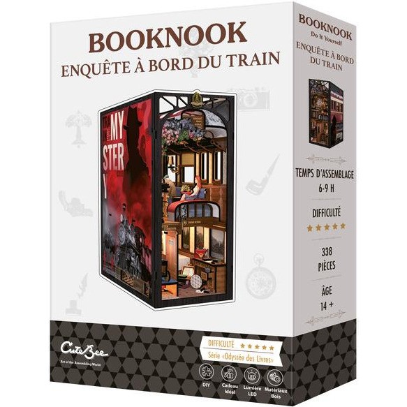 Book Nook Enquête à Bord du Train 338 Pièces Cutebee