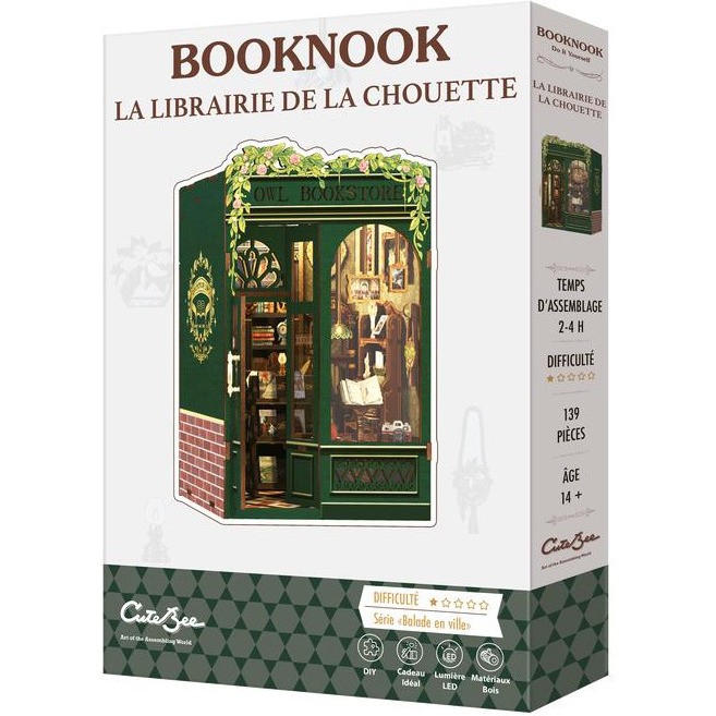 Book Nook La Librairie de la Chouette 139 Pièces Cutebee