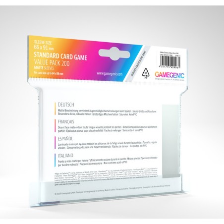 Standard Card Game Value Pack 200 Matte Sleeves - Gamegenic