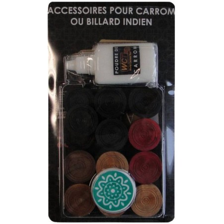 Set Complet Pions Carrom Mango - Jeux classiques - Carrom Art