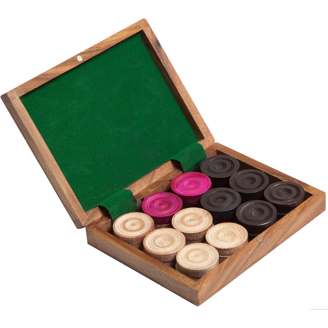 Boite en bois de pions de Carrom Break To Finish Carrom Art