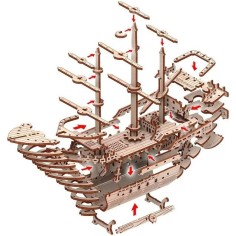 Bateau pirate - Maquette 3D fixe en bois - Gigamic 2