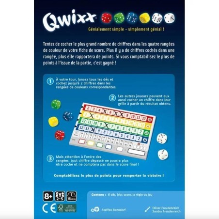 Qwixx - Jeu de société - Gigamic