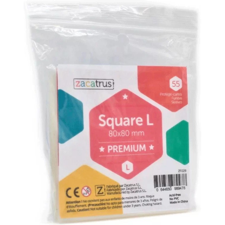 80x80mm Lot de 55 protègecartes Square Premium Zacatrus
