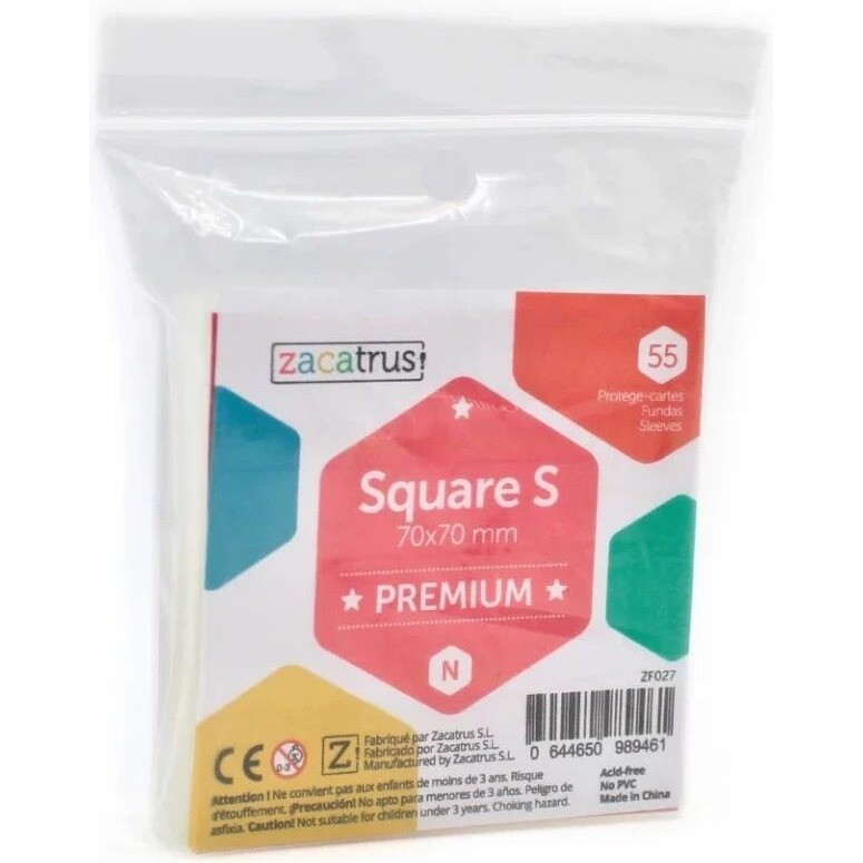 70x70mm Lot de 55 protègecartes Square Premium Zacatrus