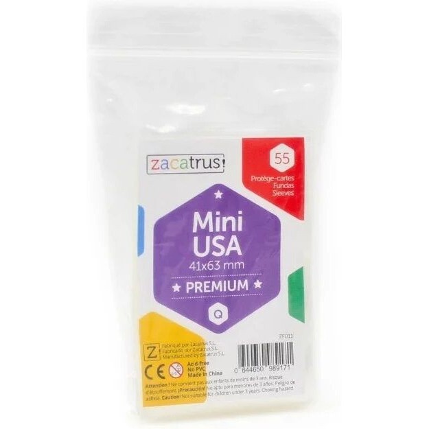 41x63mm Lot de 55 protègecartes Mini Usa Premium Zacatrus