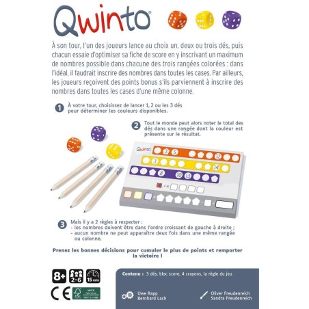 Qwinto - Jeu de société - Achat Boutique - Gigamic