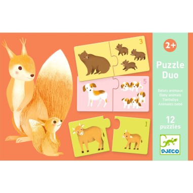 Puzzle duo - Bébés animaux - : jouets, déco, puériculture - Djeco