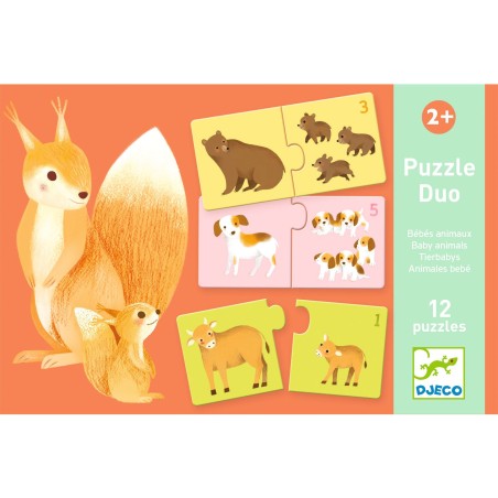 Puzzle duo - Bébés animaux - : jouets, déco, puériculture - Djeco