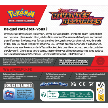 Pokémon : Booster à l'unité EV10 Rivalités Destinées