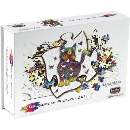 Rainbow Wooden Puzzle Chat - 99pcs - Eureka 3D Puzzle - Rainbowooden