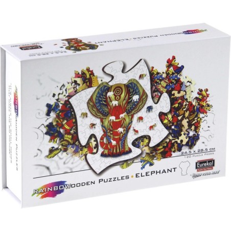 Rainbow Puzzle en bois - Elephant - 99 pièces - Jeux classiques