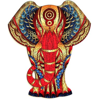 Rainbow Puzzle en bois - Elephant - 99 pièces - Jeux classiques