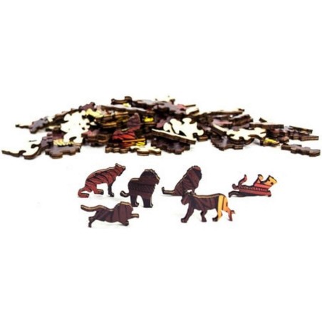 Rainbow Wooden Puzzle Lion - 121 pcs - Eureka 3D Puzzle - Rainbowooden