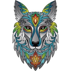 Rainbow Wooden Puzzle Loup - Un jeu Eureka 3D Puzzle - Rainbowooden