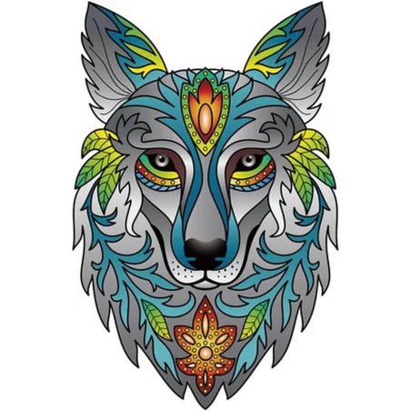 Rainbow Wooden Puzzle Loup - Un jeu Eureka 3D Puzzle - Rainbowooden