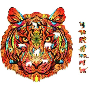 Rainbow Wooden Puzzle Tigre - Un jeu Eureka 3D Puzzle - Rainbowooden