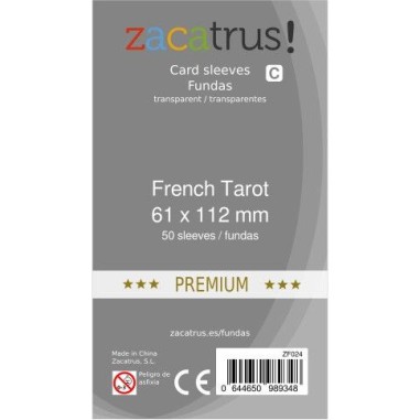 61x112mm - Lot de 55 protège-cartes French Tarot Premium - Zacatrus