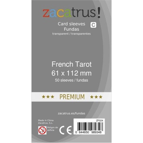 61x112mm Lot de 55 protègecartes French Tarot Premium Zacatrus
